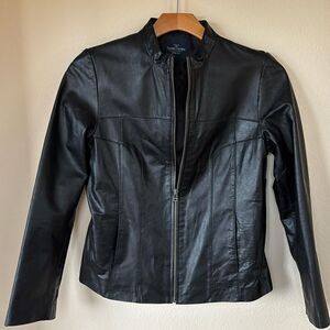 Vintage Moto  Black Leather Jacket